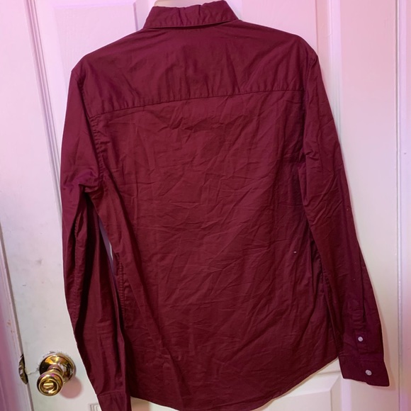 Topman maroon long sleeve button down - Picture 2 of 3